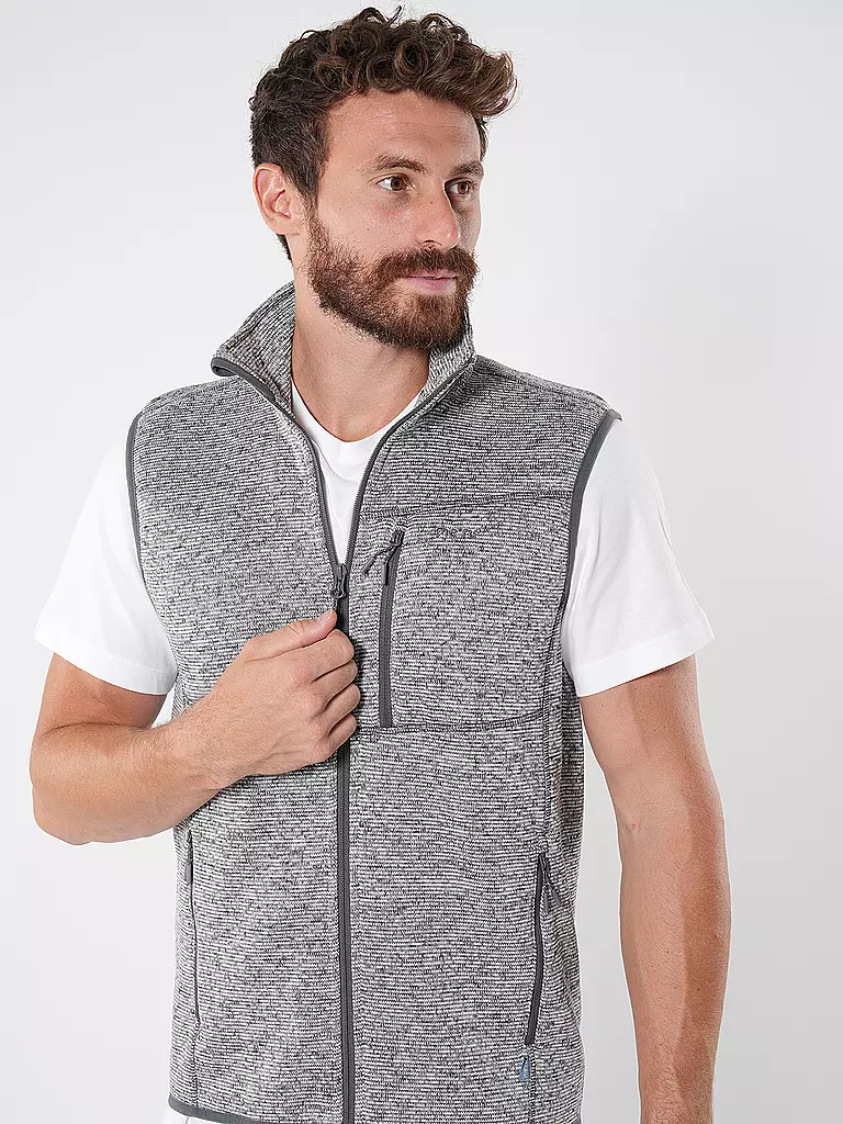 MERU | Herren Weste Bergen Strickfleece | Gris clair