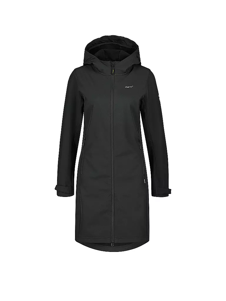 MERU | Manteau softshell d'hiver pour femme Touloluse à capuche | Noir