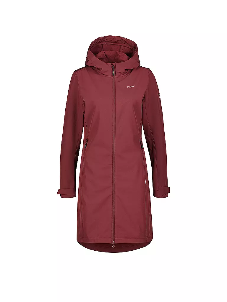 MERU | Manteau softshell d'hiver pour femme Touloluse à capuche | Rouge foncé