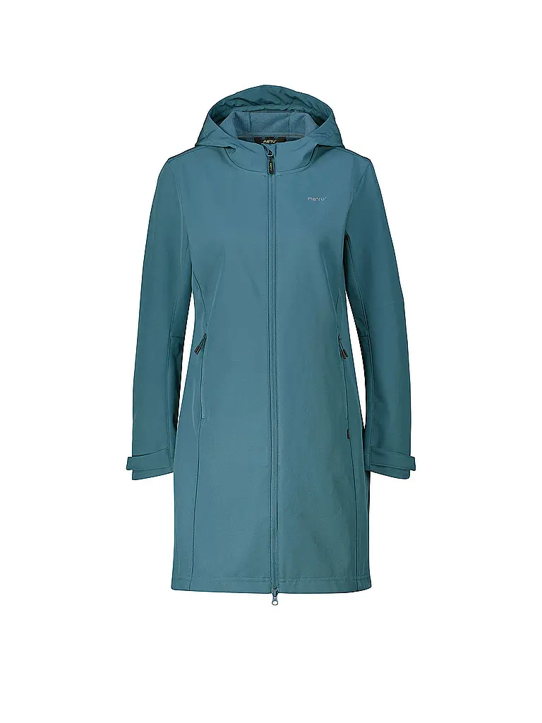 MERU | Manteau softshell d'hiver pour femme Touloluse à capuche | Pétrole