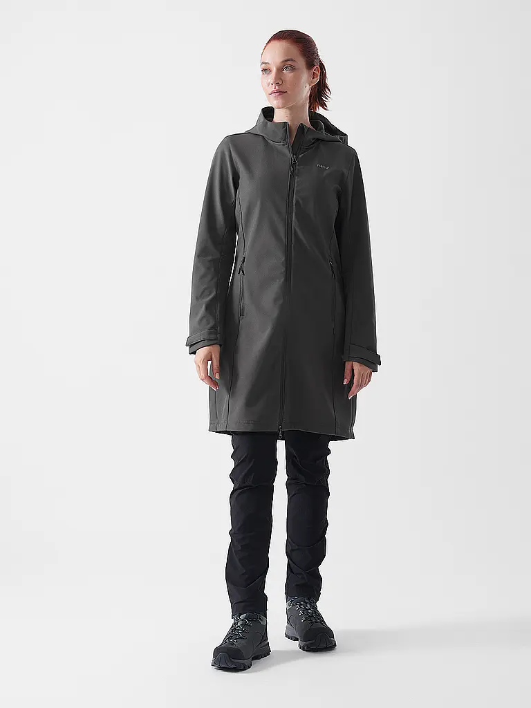 MERU | Manteau softshell d'hiver pour femme Touloluse à capuche | Gris