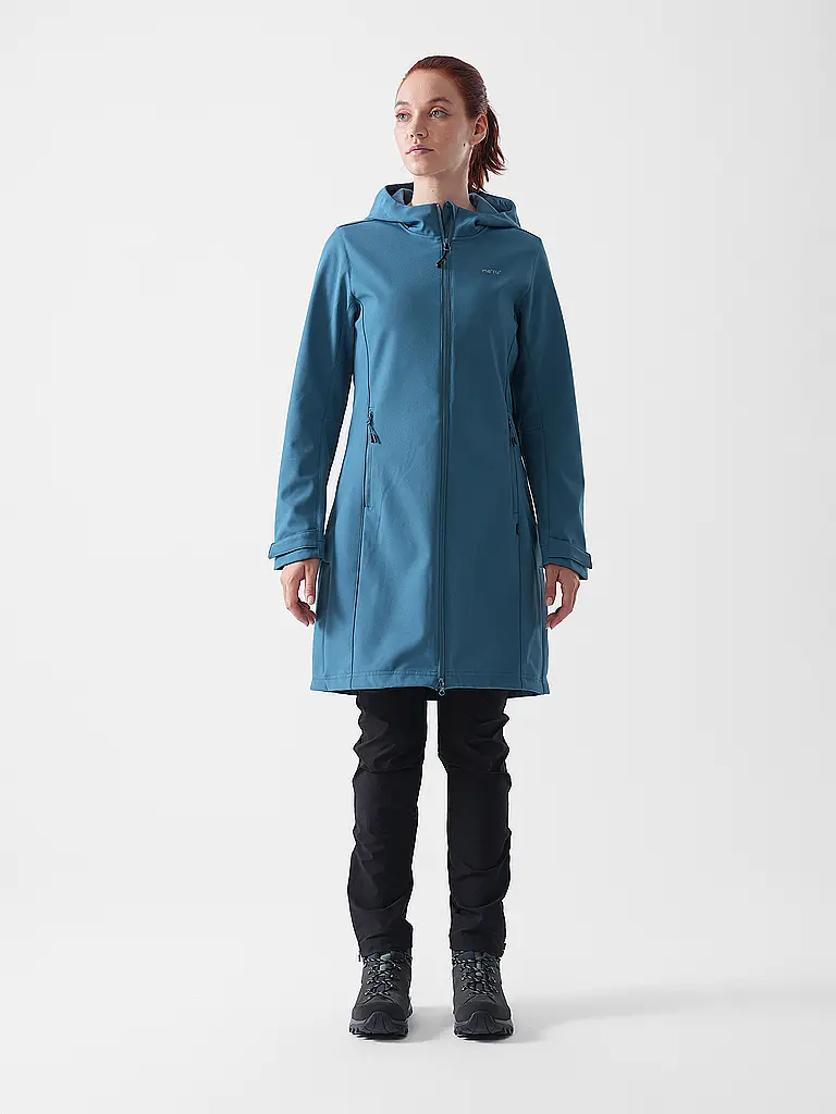 MERU | Manteau softshell d'hiver pour femme Touloluse à capuche | Pétrole