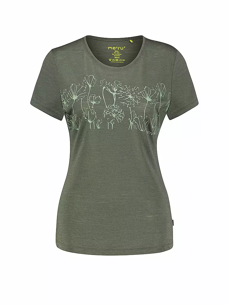 MERU | T-shirt de sport pour femmes Queluz Merino | Vert foncé
