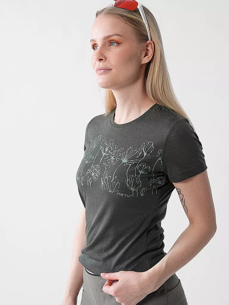 MERU | T-shirt de sport pour femmes Queluz Merino | Vert foncé