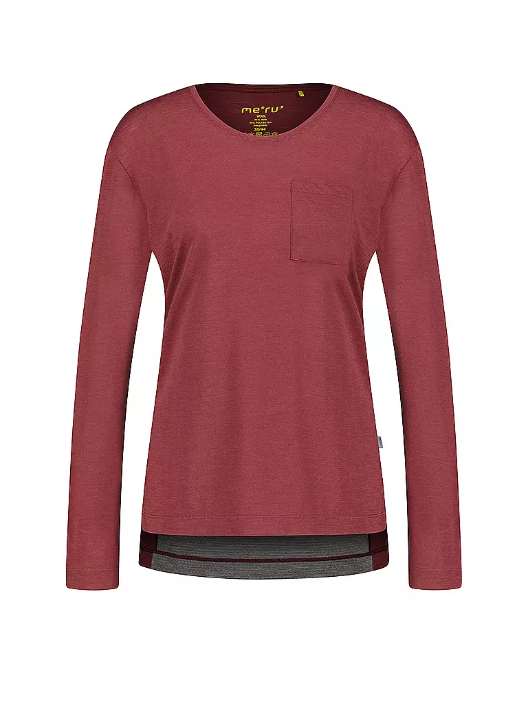MERU | T-shirt de sport pour femmes Vaxholm Wool-Mix | Rouge foncé