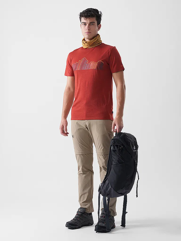 MERU | T-shirt de sport pour homme Laholm Woolmix | Rouge foncé
