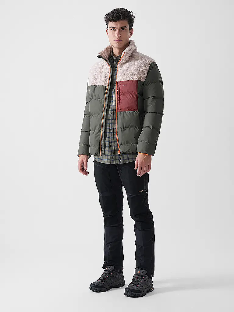 MERU | Veste d'hiver pour homme Roskilde en polaire teddy | Olive