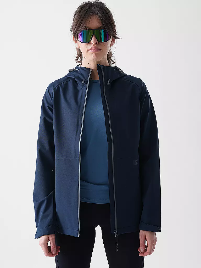 MERU | Veste de randonnée pour femmes Amarante 3L à capuche | Bleu foncé