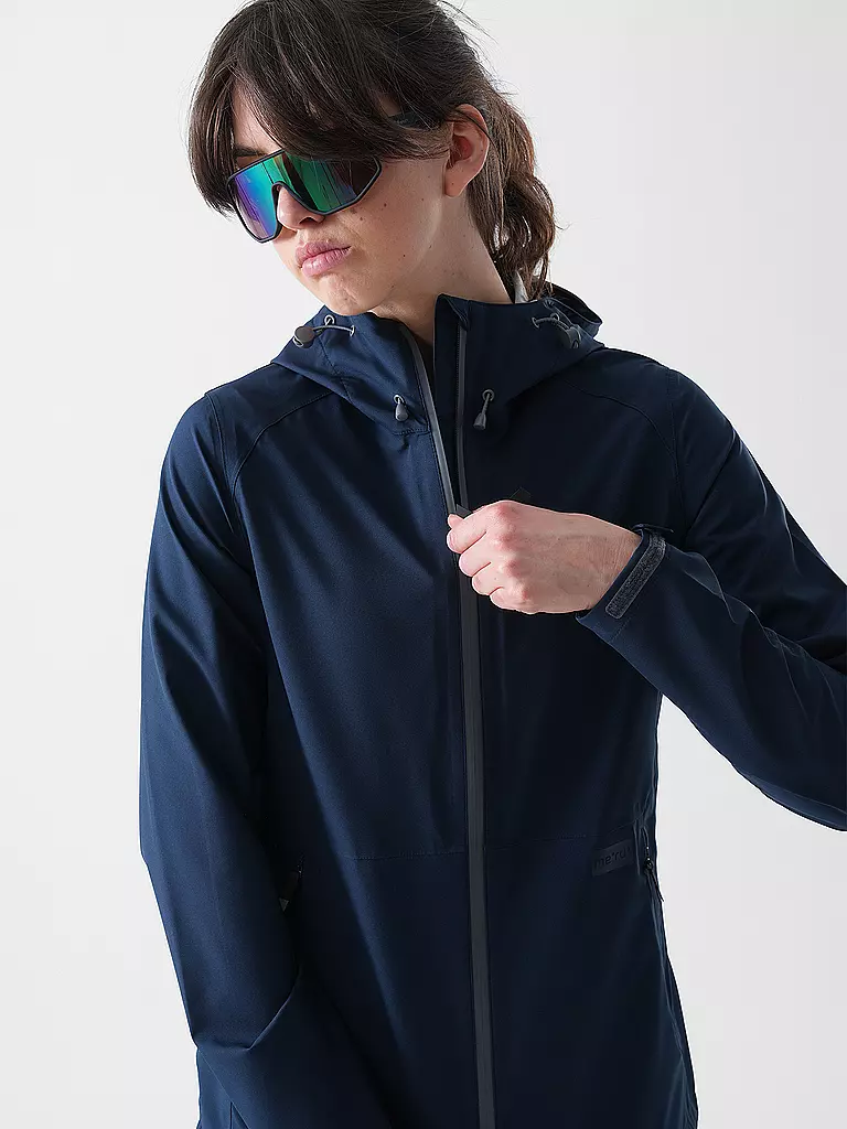 MERU | Veste de randonnée pour femmes Amarante 3L à capuche | Bleu foncé