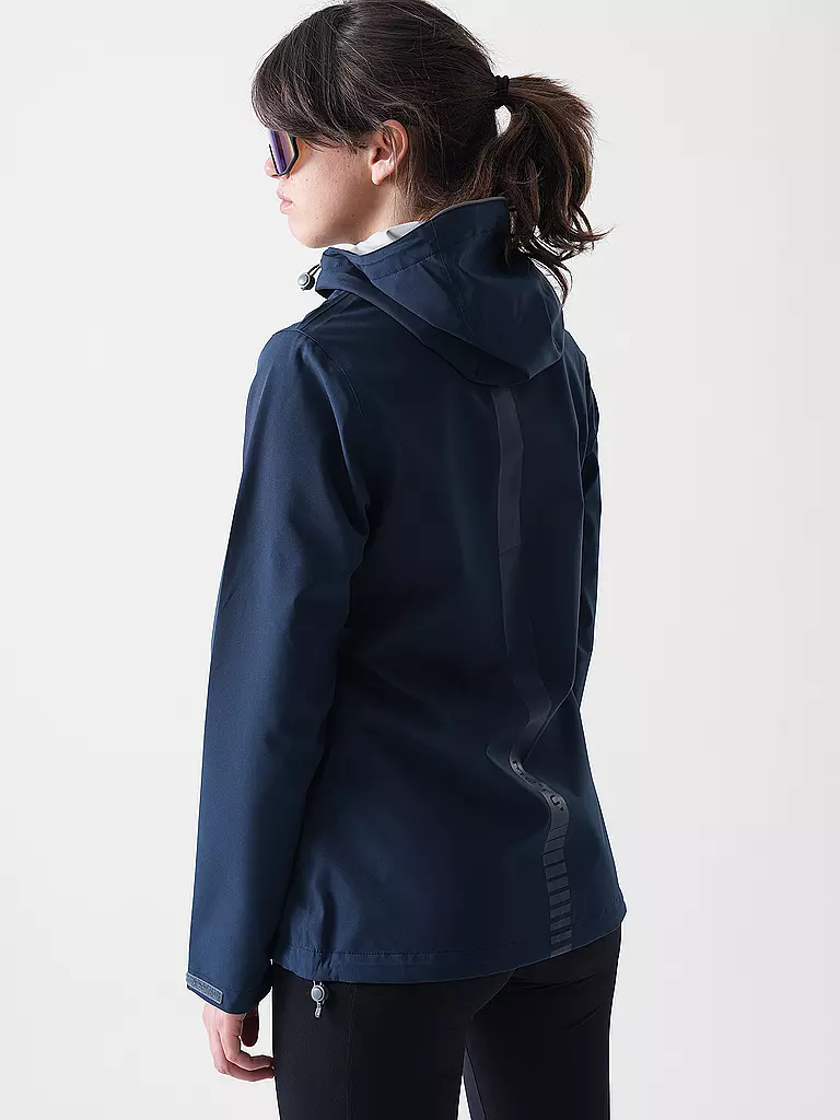 MERU | Veste de randonnée pour femmes Amarante 3L à capuche | Bleu foncé