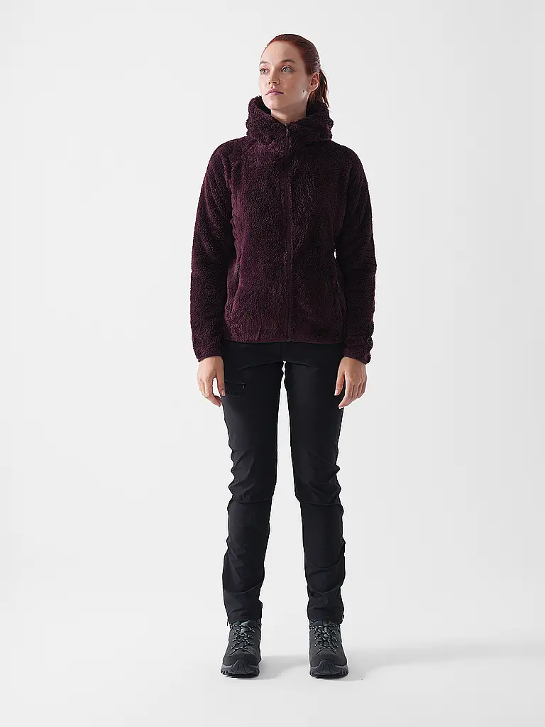 MERU | Veste polaire à capuche Roxburgh pour femmes | Rouge foncé