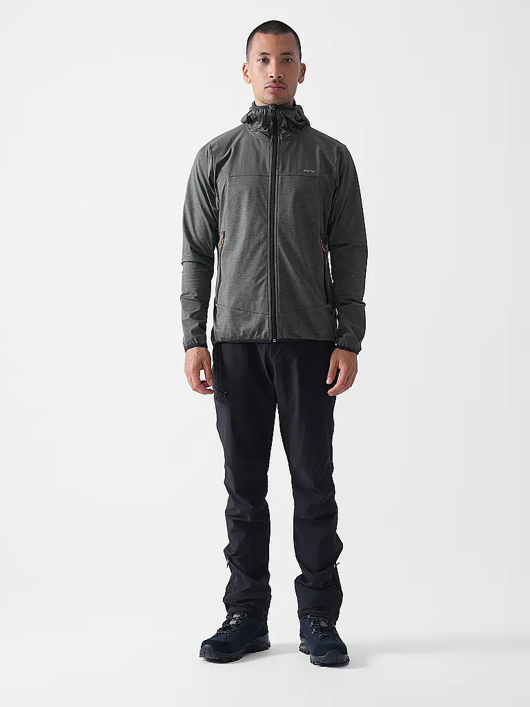 MERU | Veste polaire homme Faxe Powerstretch à capuche | Vert foncé