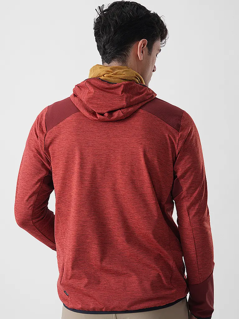MERU | Veste polaire homme Faxe Powerstretch à capuche | Rouge foncé