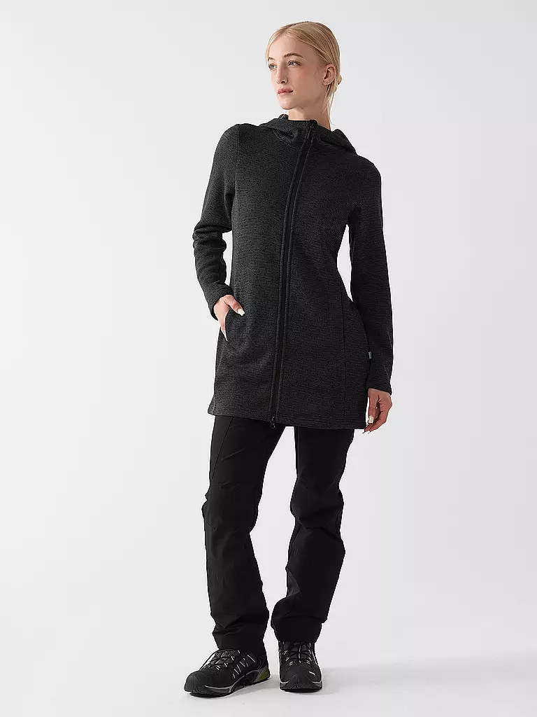 MERU | Veste polaire longue Bergen pour femmes | Noir
