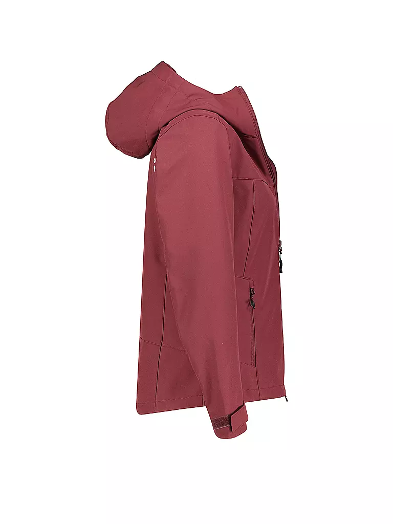 MERU | Veste softshell à capuche Toulouse pour femmes | Rouge foncé