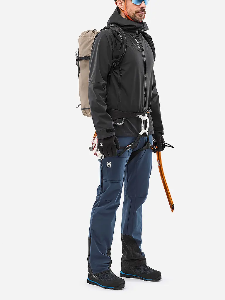 MILLET | Pantalon de randonnée softshell Kamet Shield pour homme avec bretelles | Bleu foncé