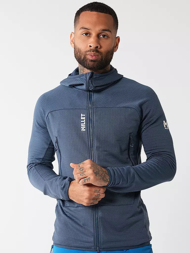 MILLET | Veste polaire homme Fusion Grid Polartec à capuche | Bleu foncé