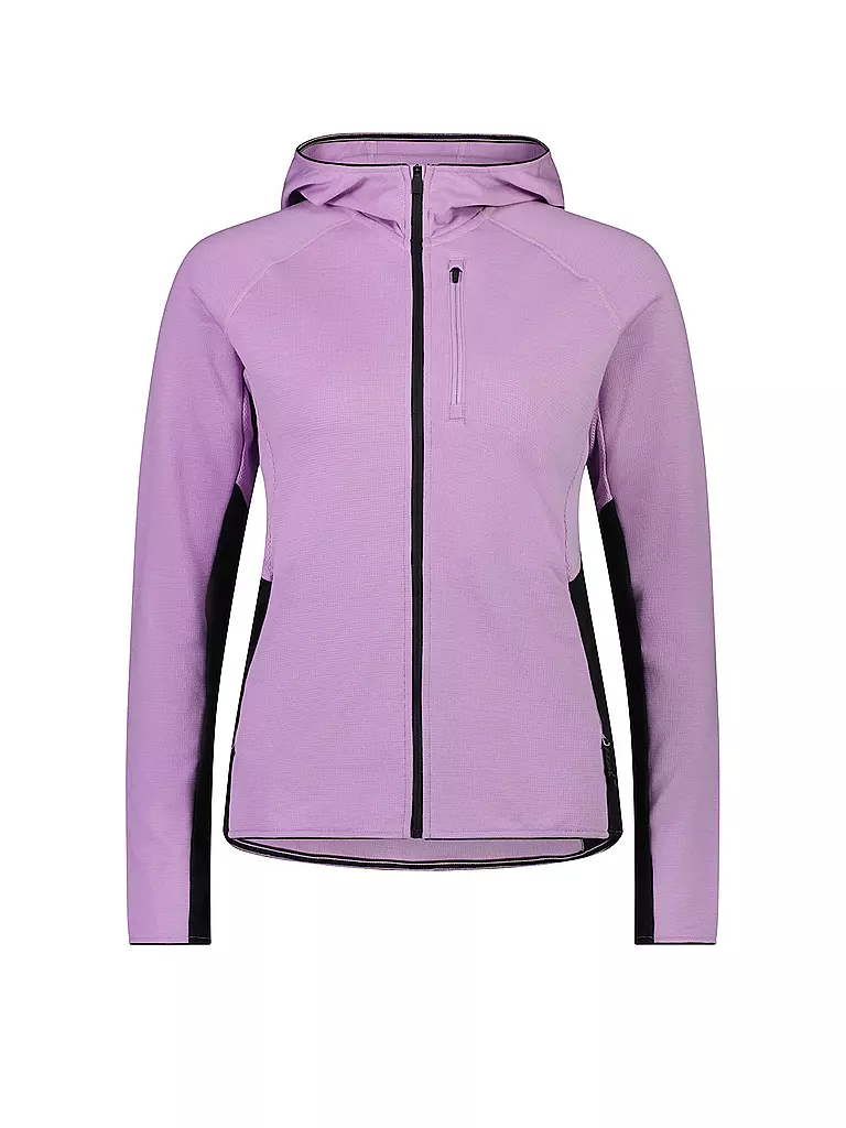 MONS ROYALE | Damen Fleecejacke Approch Merino Gridlock Hoodie | Lilas