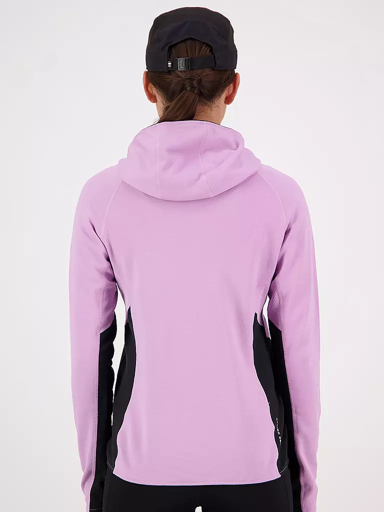 MONS ROYALE | Damen Fleecejacke Approch Merino Gridlock Hoodie | Lilas