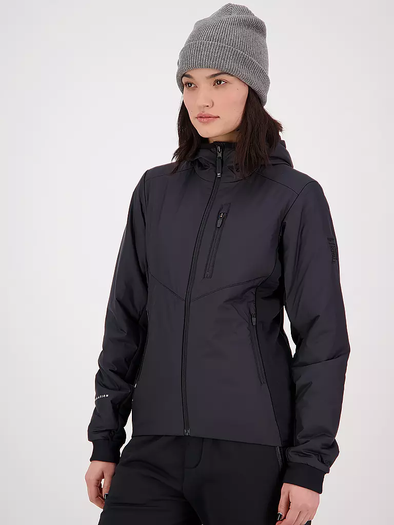 MONS ROYALE | Damen Isojacke Arete Wool Hoodie | Noir