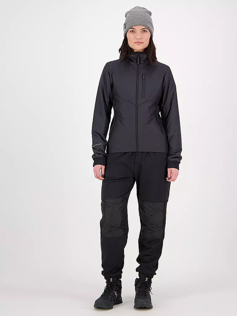 MONS ROYALE | Damen Isojacke Arete Wool Hoodie | Noir