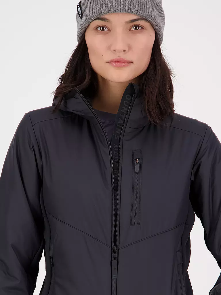 MONS ROYALE | Damen Isojacke Arete Wool Hoodie | Noir