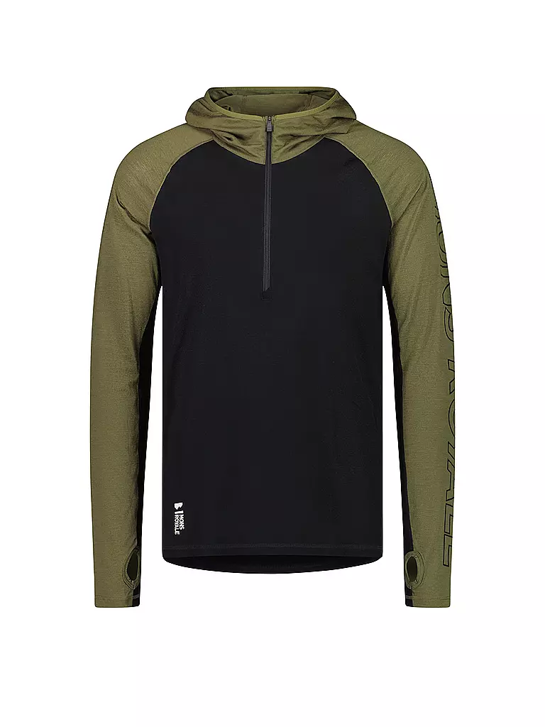 MONS ROYALE | Herren Zipshirt Temple Tech Hoodie | Olive
