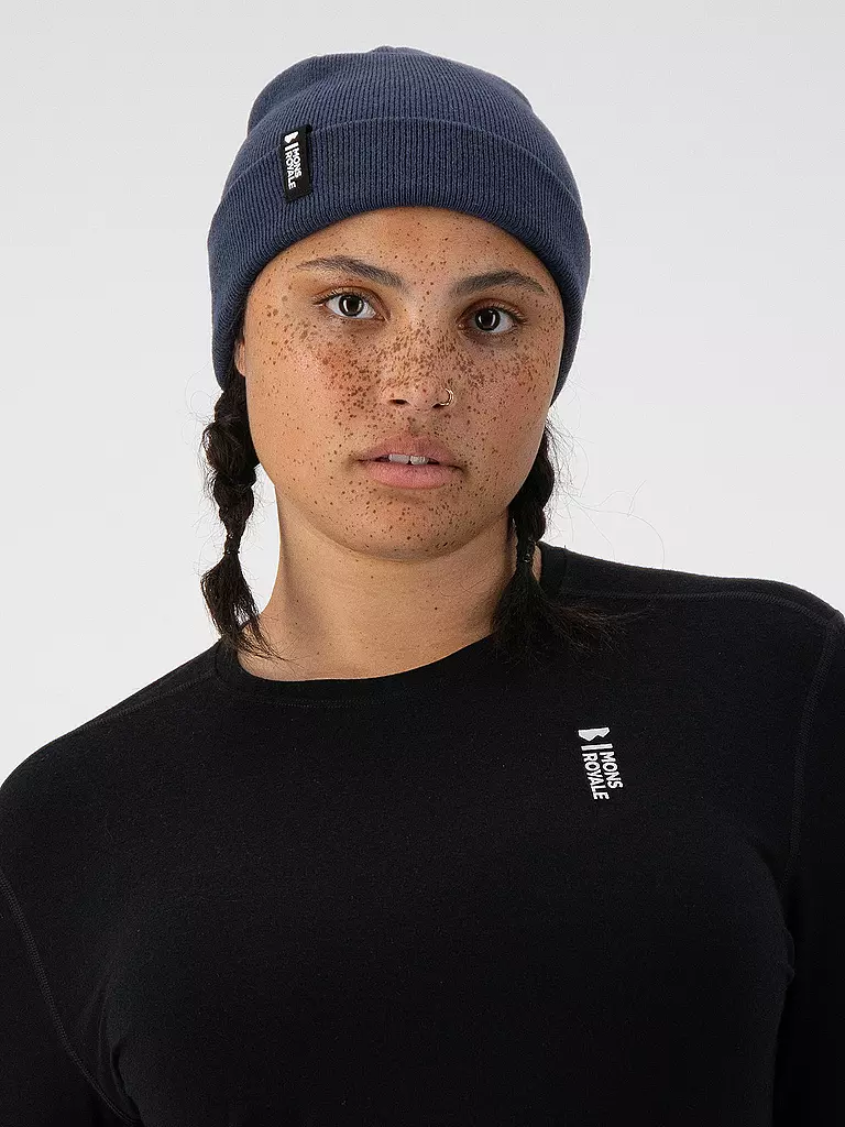 MONS ROYALE | Mütze Mc Cloud Merino | Bleu foncé