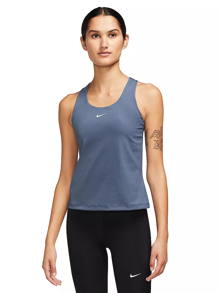 NIKE | Damen Fitnesstank Swoosh  | Bleu