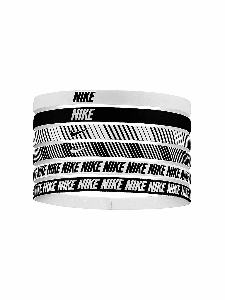 NIKE | Haarbänder pour femmes, lot de 6, imprimés | Noir