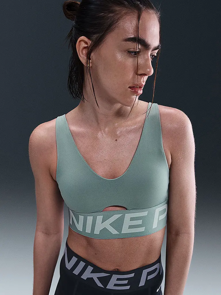 NIKE | Soutien-gorge de sport femme Pro Indy Plunge à maintien moyen | Pétrole