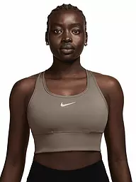 NIKE | Soutien-gorge de sport pour femme Swosh Longline à maintien moyen | Marron