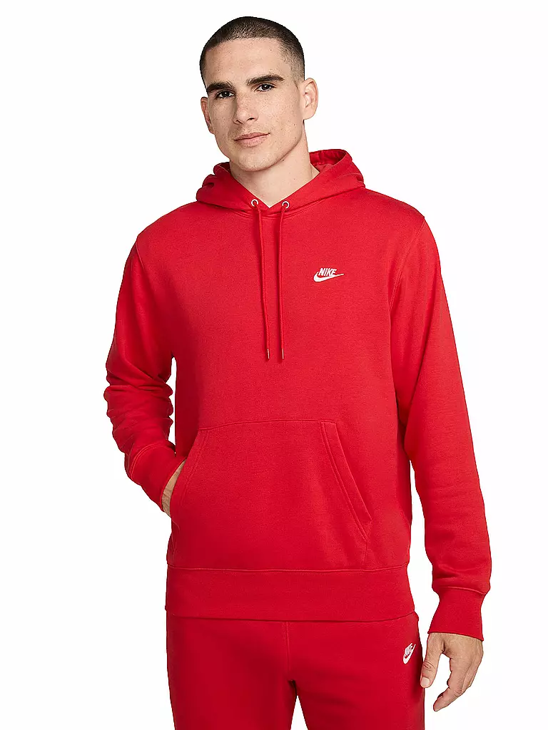 NIKE | Sweat à capuche homme NK Club French Terry | Rouge