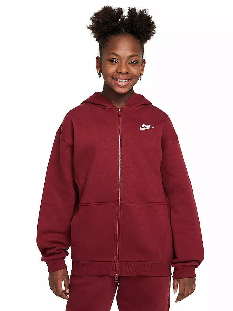 NIKE | Veste à capuche pour fille Sportswear Club Fleece | Rouge foncé