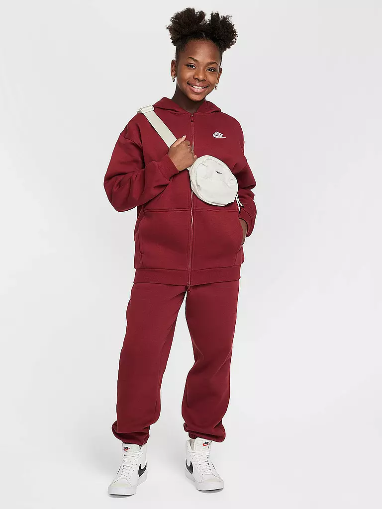 NIKE | Veste à capuche pour fille Sportswear Club Fleece | Rouge foncé