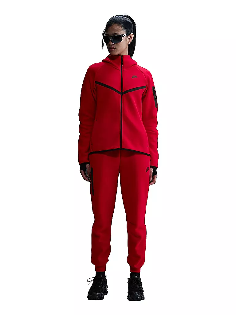 NIKE | Veste polaire à capuche Tech FLC pour femme | Rouge
