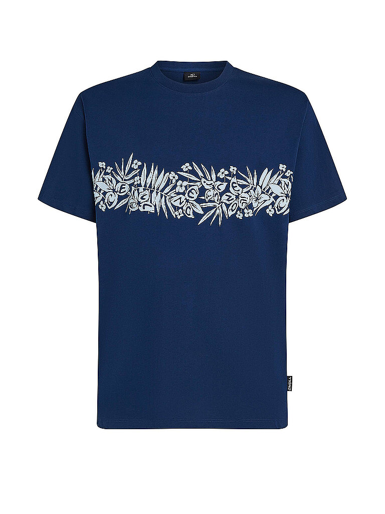 Beachshirt Uni Flower bleu marine S