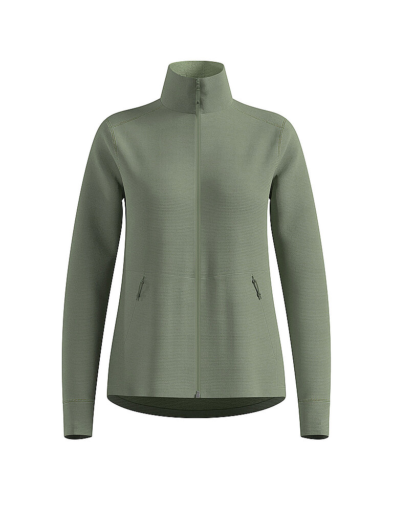 Maillot de course zippé en polaire gaufrées olive XS