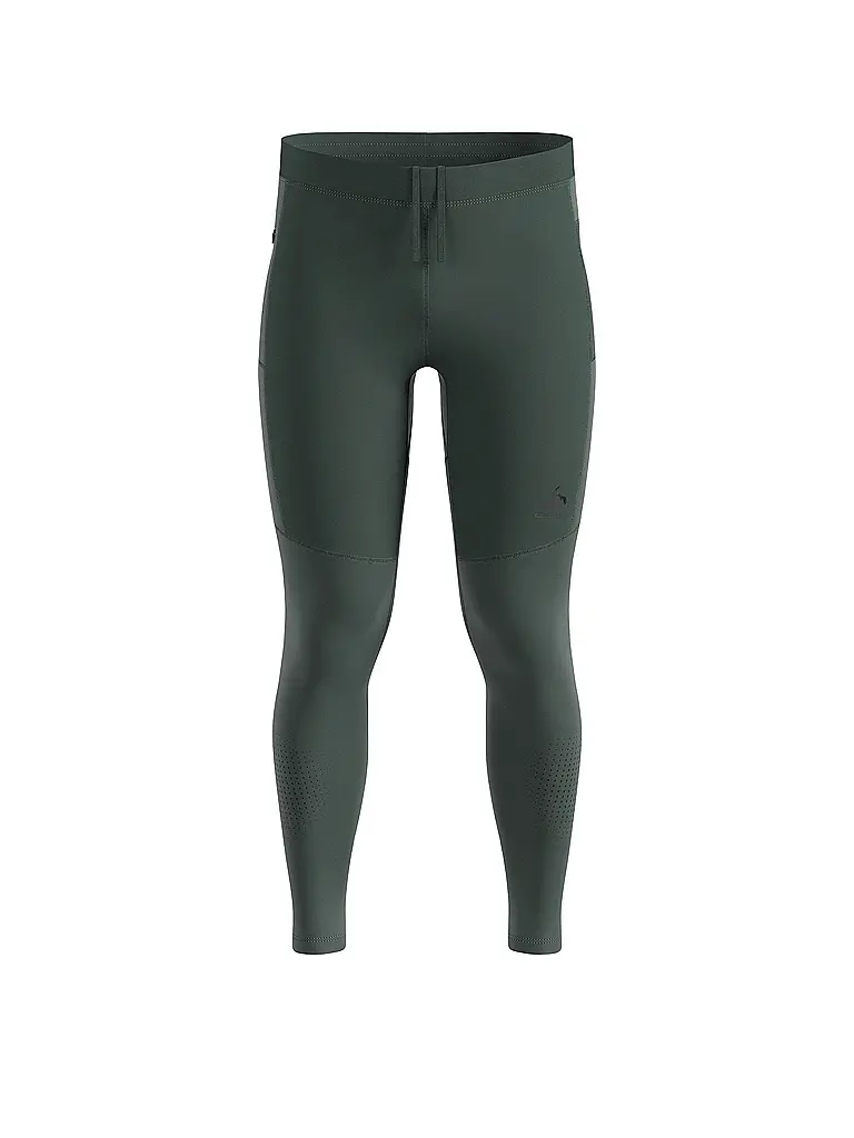 ODLO | Collant de course pour homme Zeroweight Warm Reflective 2.0 | Vert foncé