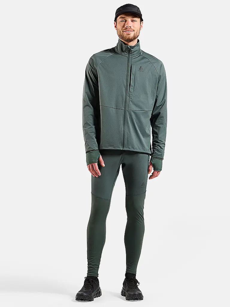 ODLO | Collant de course pour homme Zeroweight Warm Reflective 2.0 | Vert foncé