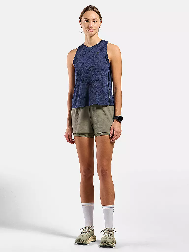 ODLO | Débardeur de course pour femmes Zeroweight Engineered Chill-Tec | Bleu foncé