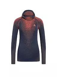 ODLO | Damen Unterziehshirt POW Blackcomb Base Layer mit Gesichtsschutz  | Bleu foncé
