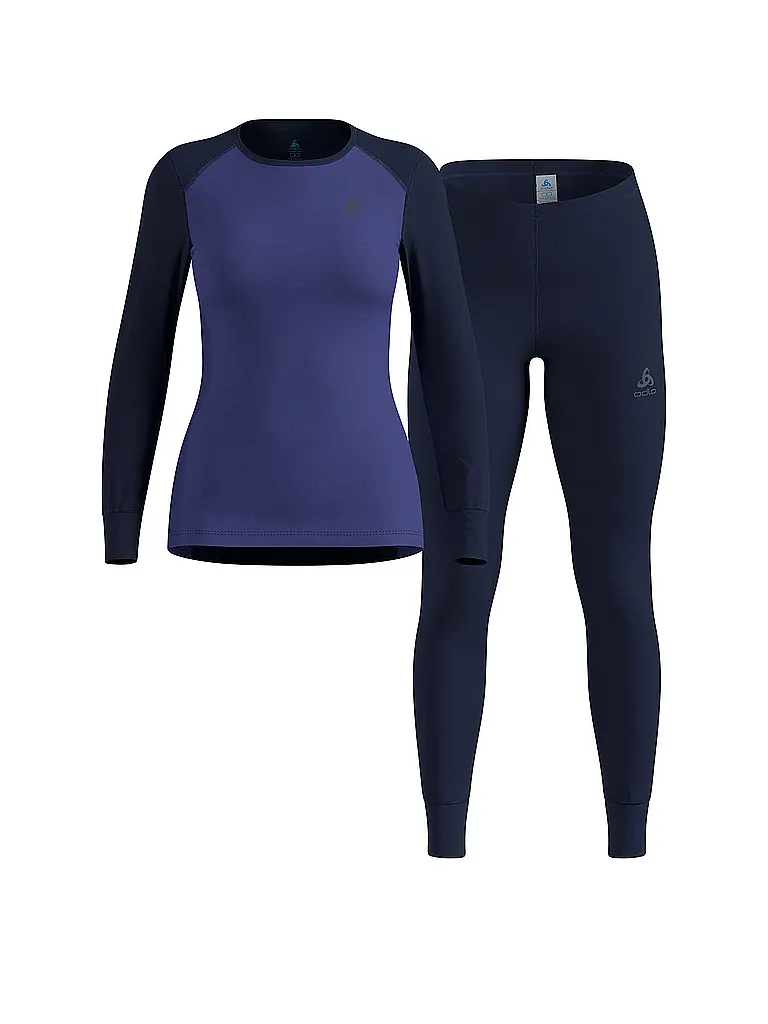 ODLO | Ensemble de sous-vêtements thermiques pour femmes ACTIVE WARM ECO | Bleu foncé