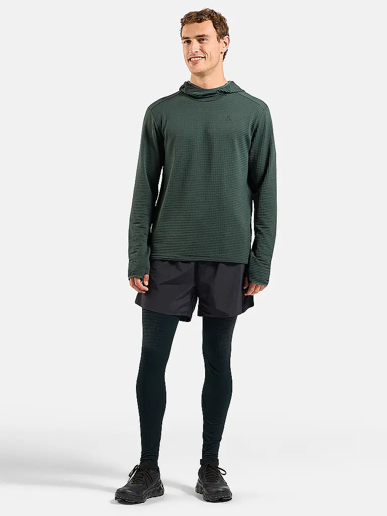 ODLO | Maillot de course thermique Essential pour hommes | Vert foncé