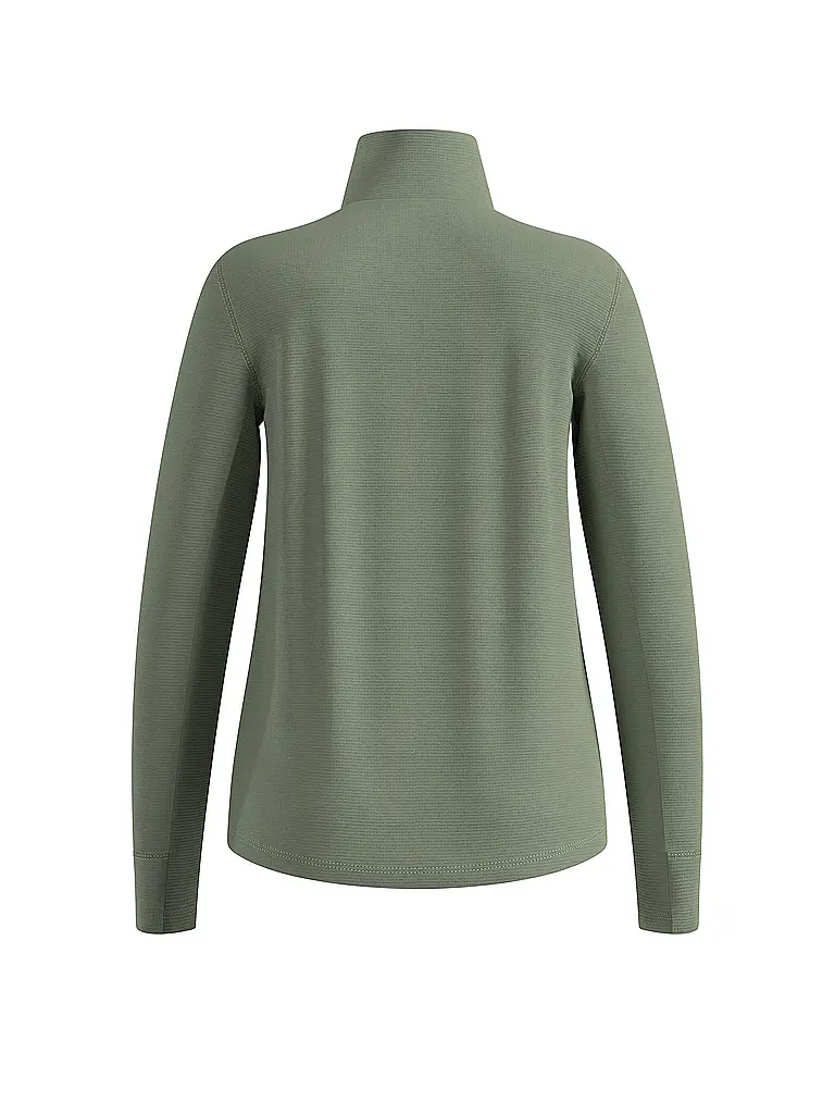 ODLO | Maillot de course zippé en polaire gaufrée pour femmes | Olive