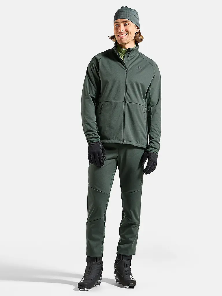 ODLO | Pantalon de ski de fond chaud Essential pour homme | Vert foncé