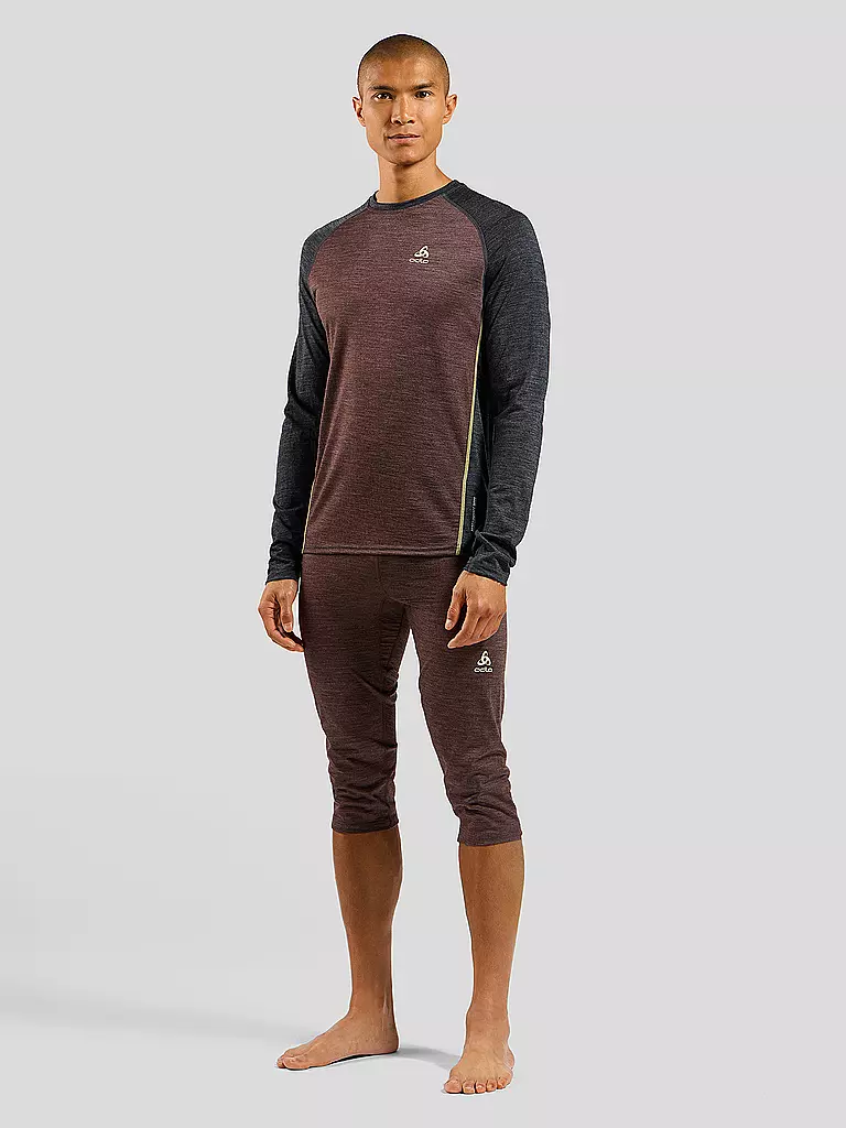 ODLO | Pantalon de sous-vêtement homme Natural Performance 150 4/4 | Rouge foncé