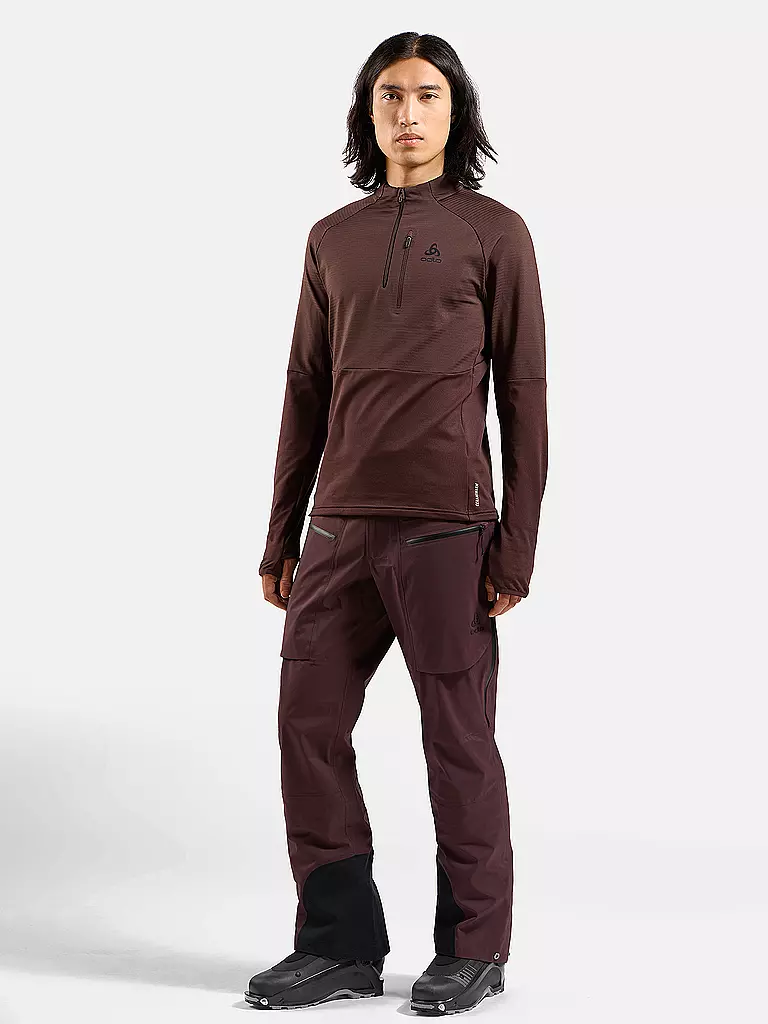 ODLO | Sous-pull zippé homme Descent Ceramiwarm | Marron