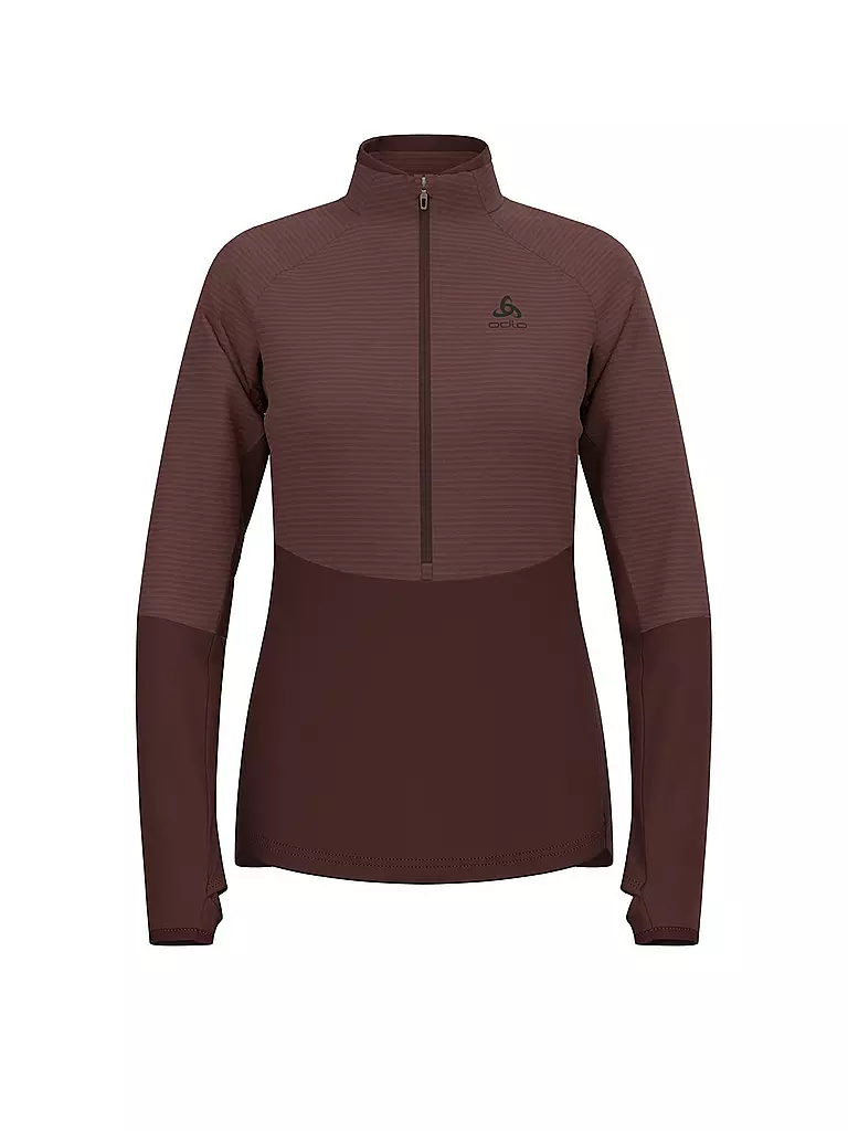 ODLO | Sous-pull zippé pour femme Descent Ceramiwarm | Marron