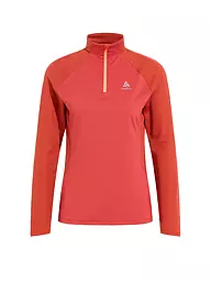 ODLO | Damen Unterzieh Zipshirt Essentials Ceramiwarm | Rouge foncé